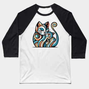 Pop art cat illustration. cubism cat illustration Baseball T-Shirt